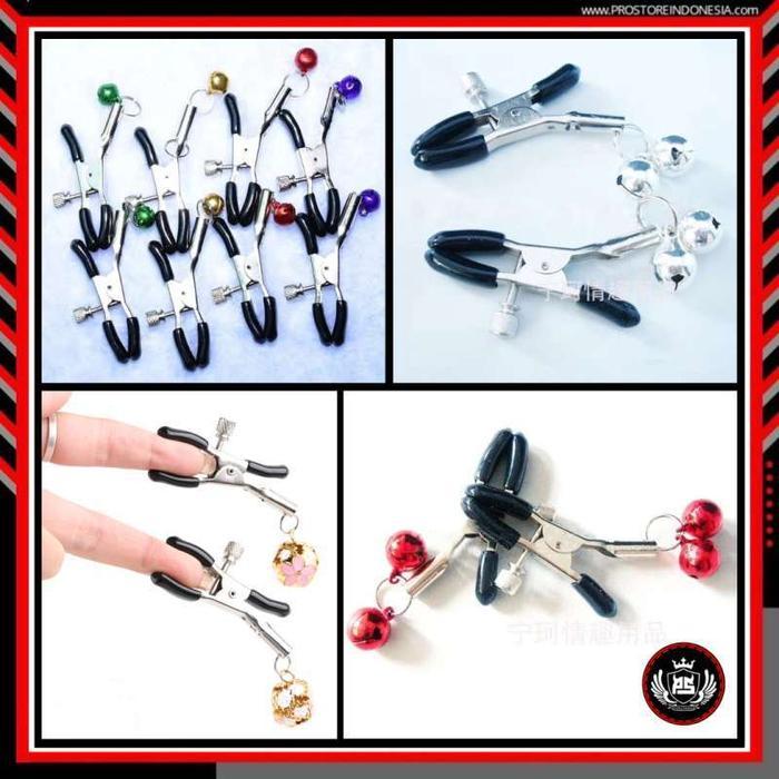 ALAT,,,, Kas Dual Nipple Clamp Bells - Double Stainless Steel Sepasang Penjepit Puting Pentil With S