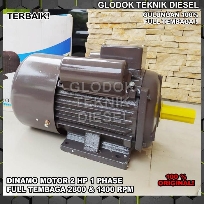 Maestro Dinamo Motor 2 HP 2800 1400 Rpm 2 & 4 Pole 1 Phase Tembaga 2HP