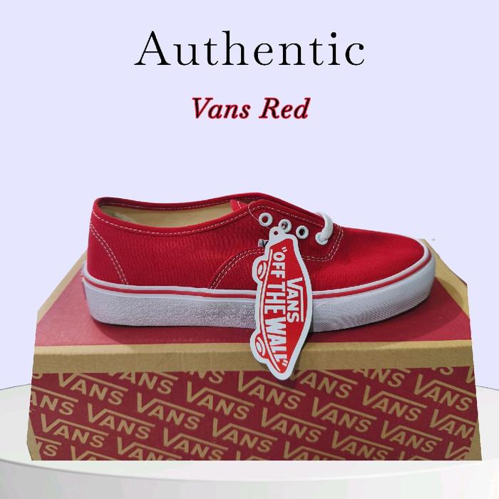 Sepatu Sneakers Unisex Vans Authentic ox low Black white Authentic Red Marun Premium Shoes Wanita Me