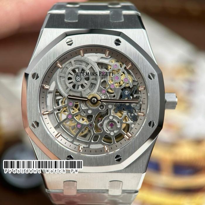 PWAudemars Piguet Royal Oak Jumbo Extra-thin Openworked 16204 Skeleton Dial ZF Factory 39mm Fullset