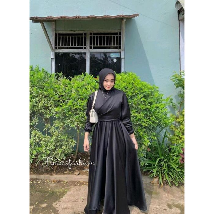 Zanira Dress/dress kondangan/gamis polos/gamis lebaran