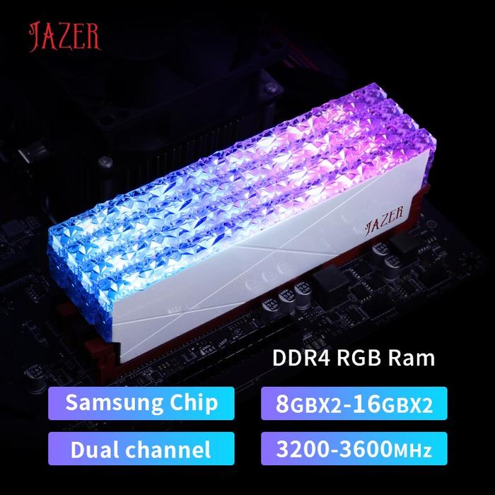JAZER RGB RAM DDR4 8GB 16GB Memory DDR4 8GBx2 16GBx2 3200MHz 3600MHz