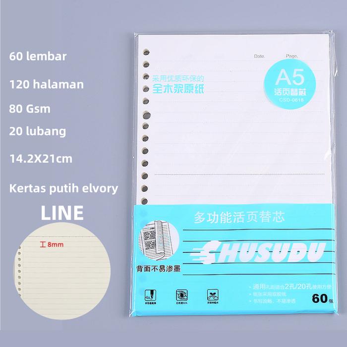Buku Binder Transparan A5 Binder PC Binder Tali Cover Bening Binder 20 Lubang - Binder Matte Transpa