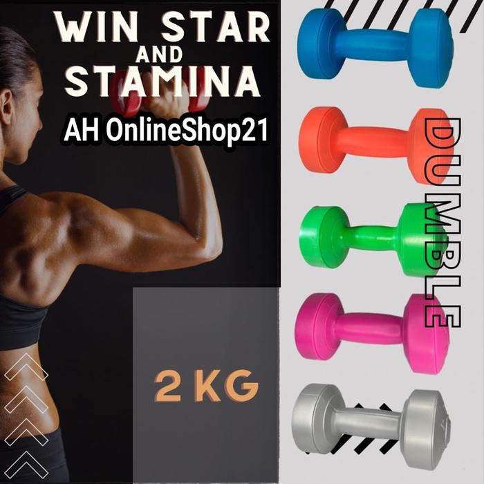 Dumble / Dumbble / Barbel Plastik / Dumble Vinyl / Dumble Neoprene 2kg 2 kg Win Star