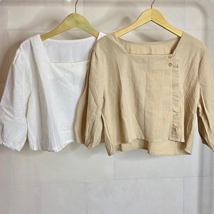 BLOUSE CROP KERAH KOTAK BANGKOK