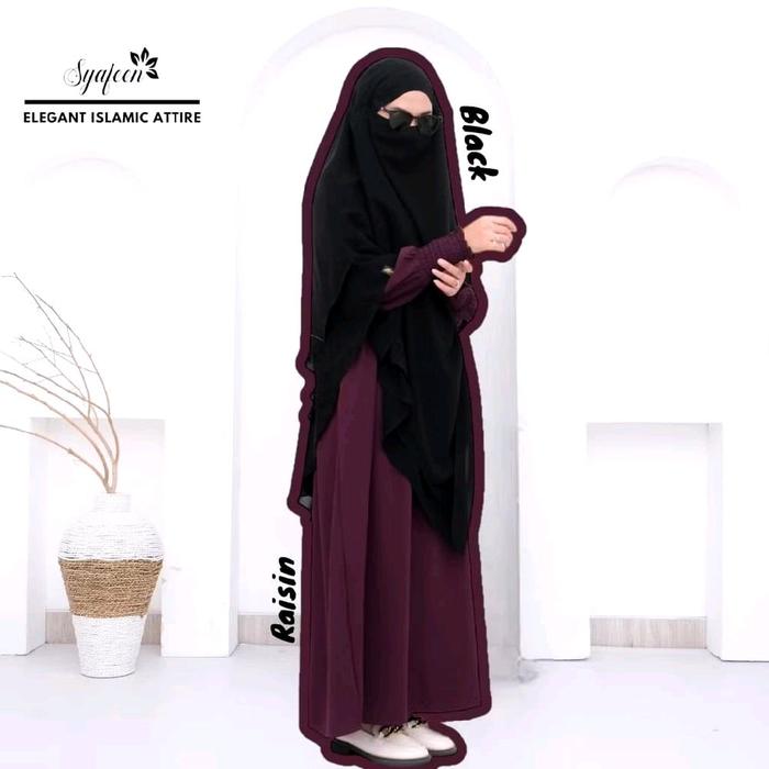 Hana Maxi Dress Syari Muslimah Terbaru by Syafeen - Simple, Pesta, Lebaran, Wanita, Remaja, Dewasa, 