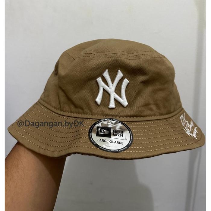 Topi New*Era Bucket Hat Yankees 3D Logi Original 100% Brown (Limited)
