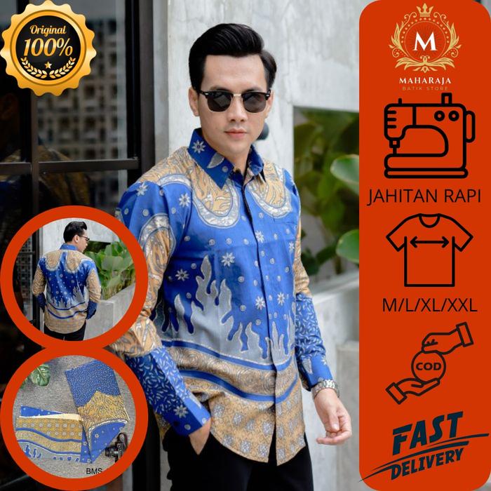 Baju Batik Pria Dewasa Slimfit Premium Lengan Panjang Adhem BMS 46 | MAHARAJA BATIK