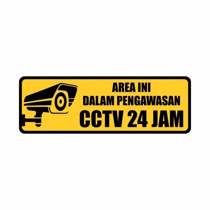 Rambu Cctv /Stiker Area Ini Dalam Pengawasan Cctv - Kuning,