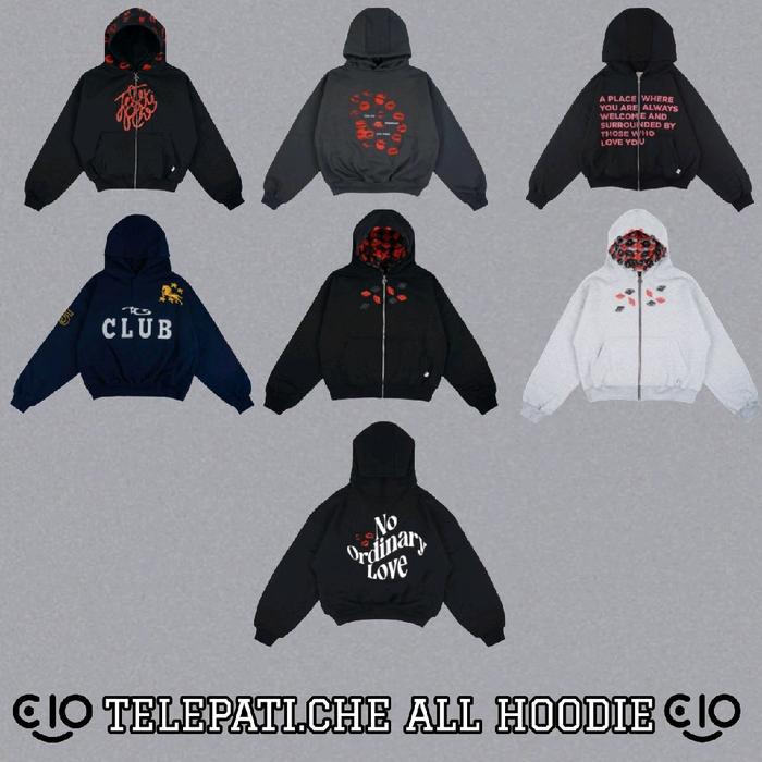 Telepati.che hoodie Sweatpants All varian kiss me White & Black / no ordinary original invoice