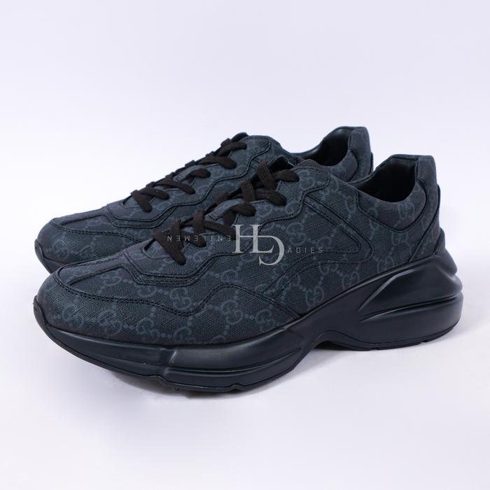sale GG Men Rhyton Sneakers All Black 100% Original