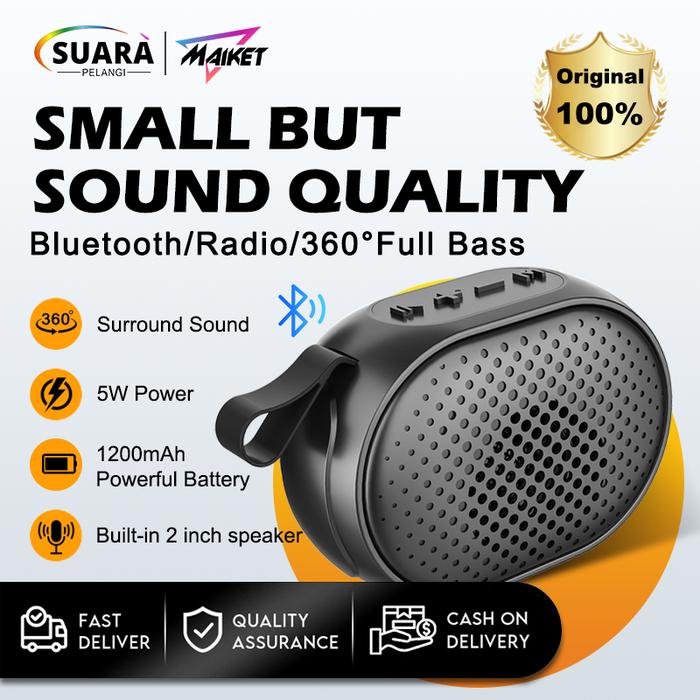 【SUPER BASS】MAIKET Speaker Bluetooth Mini Super Bass Music Box Full Bass Portabel Wireless Original 
