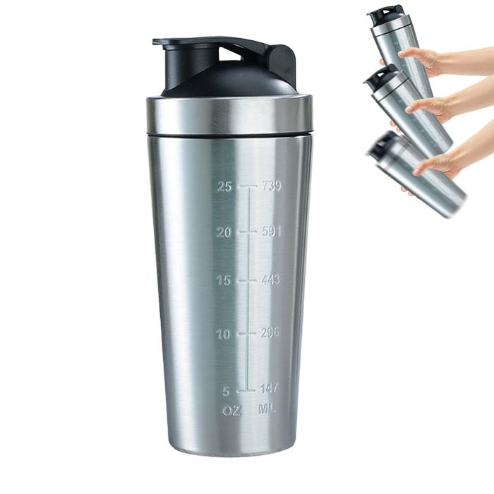 Sports Water Bottle Stainless Steel Shaker Bottle Portable Protein