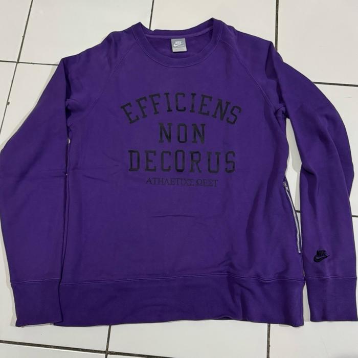 Sweater Crewneck Nike Athletic Biru Tua - Size L Slim Fit