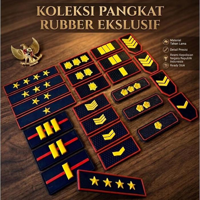 Patch Rubber Emblem Karet/ Pangkat/Kerah baju/POLRI