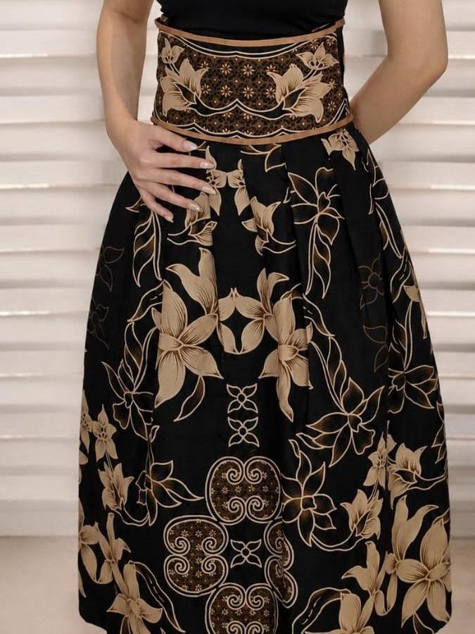 Violin Batik Rok Katun Bunga 2774