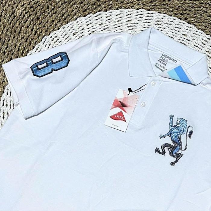 Giordano Zero man Shirt Pria Men 3D Lion & Embos Lion - Colour Signature Black White dll