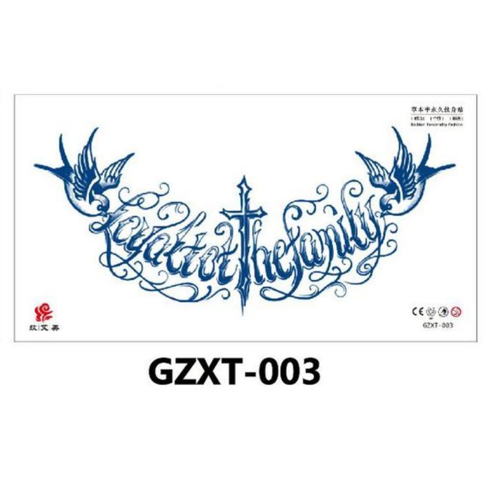 Tahan 1 Bulan Stiker Tato / Tato Temporer dada 15X28cm Motif Aesthetic KODE GZXT - GZXT- 003
