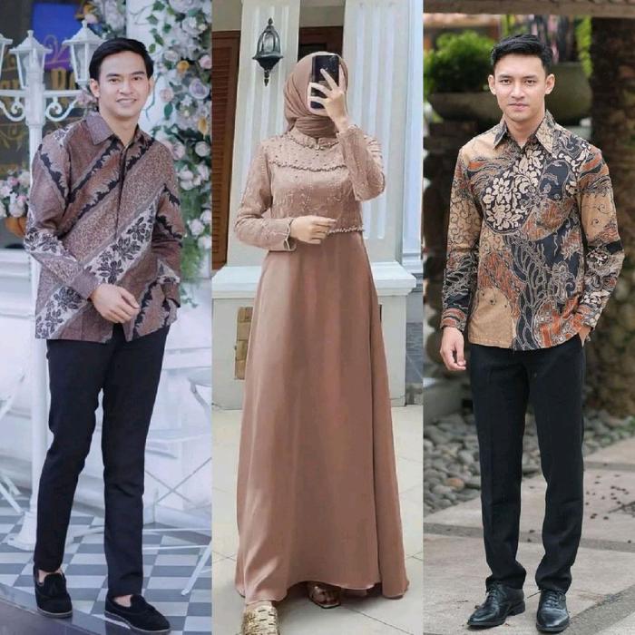 SET MAXMARA DRESS NUDE ORI COUPLE KEMEJA PREMIUM / CUSTOM ANAK & JUMBO / BAJU SERAGAM BATIK PASANGAN