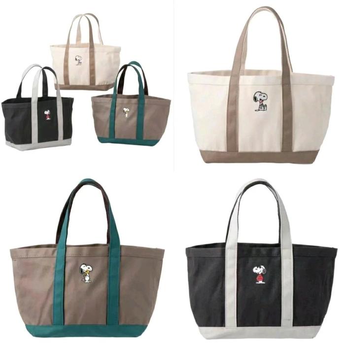 Tas snoopy kanvas, tote bag snoopy