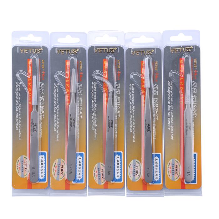 High Precision SA Series VETUS Tweezers Pinzas Stainless Steel
