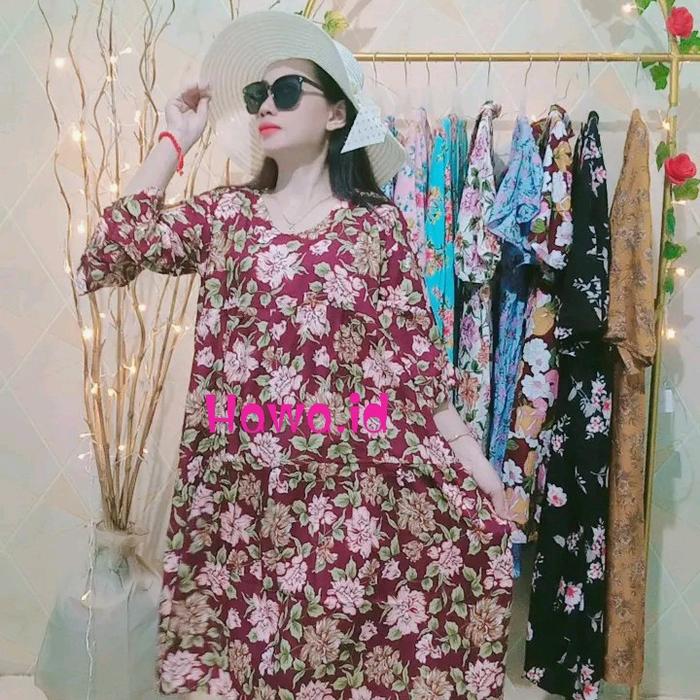 Daster Bella Rampel Susun Lengan Lonceng