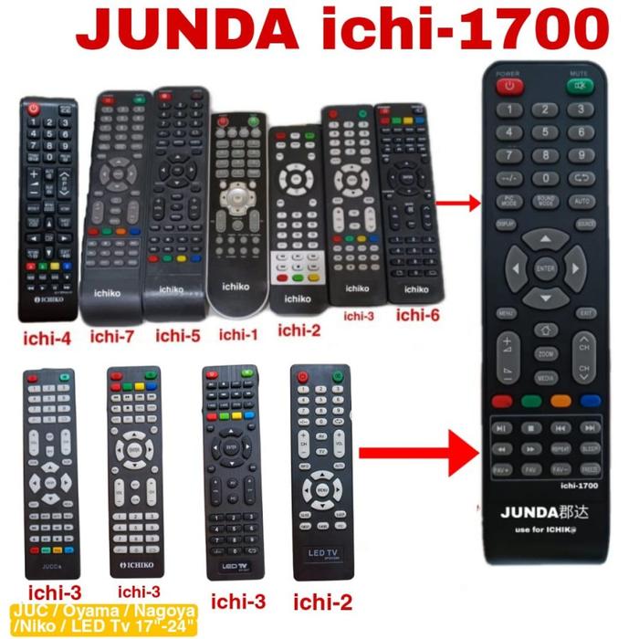 REMOTE MULTI UNIVERSAL LCD LED SMART TV ICHIKO IKEDO OYAMA NIKO NAGOYA LED TV JUNDA 1700