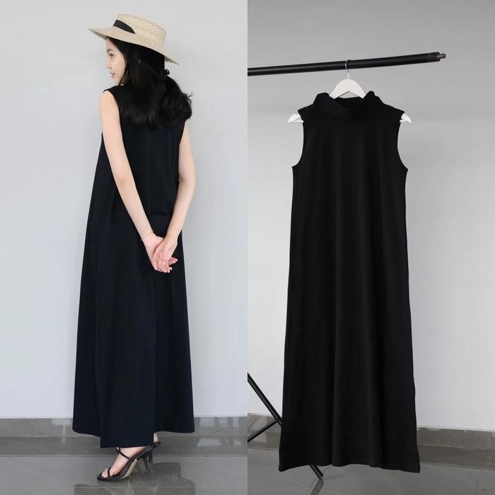 Gamis Singlet Wanita Bahan Spandek Jersey Lebar Bahu 39 cm Lingkar Dada 90-125 cm Panjang 125 cm War