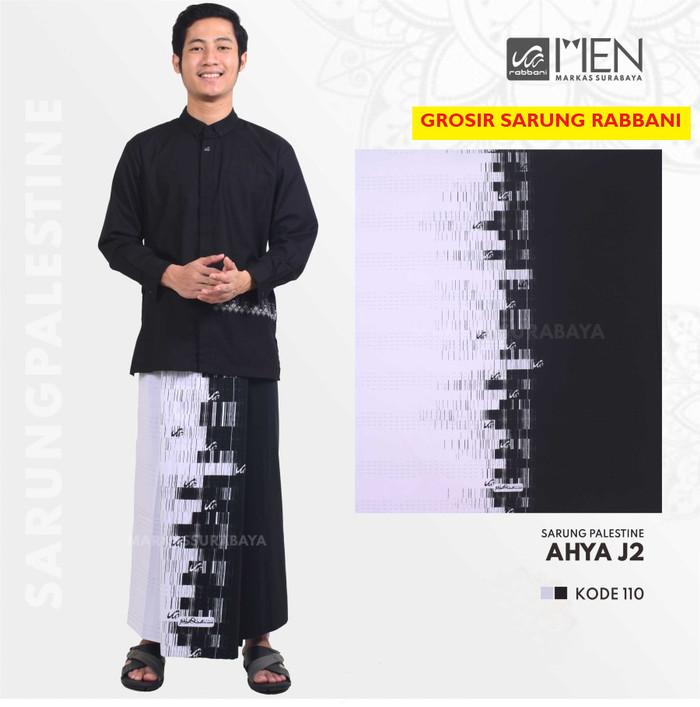 Rabbani Sarung Palestina Ahya J2 Putih Hitam Navy Motif Terbaru
