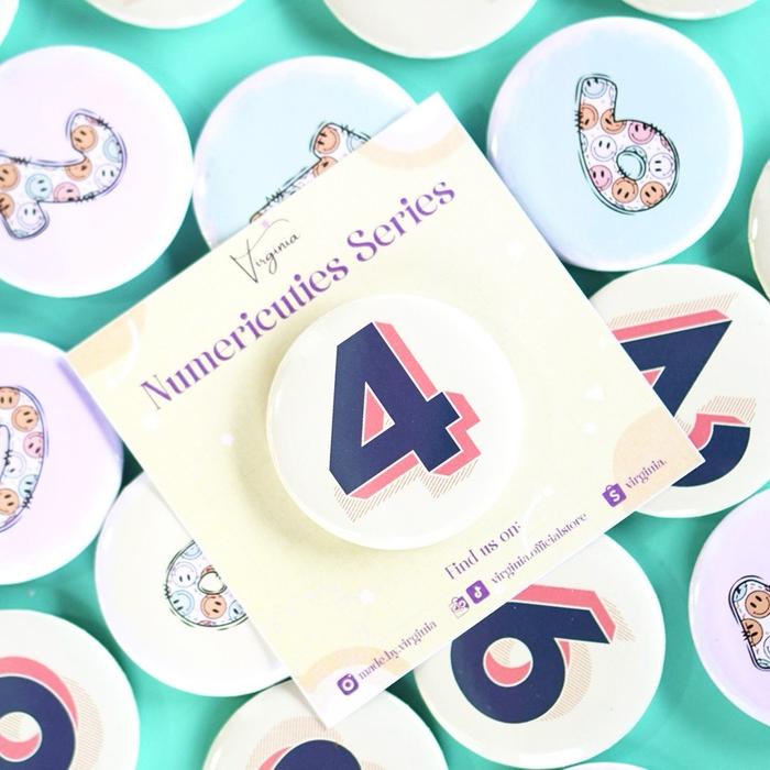Bros Pin 44MM ANGKA Lucu Bros Pin Tas Aesthetic Pin Tas Lucu PIN KADO BROS BADGE BULAT PIN BAG acces