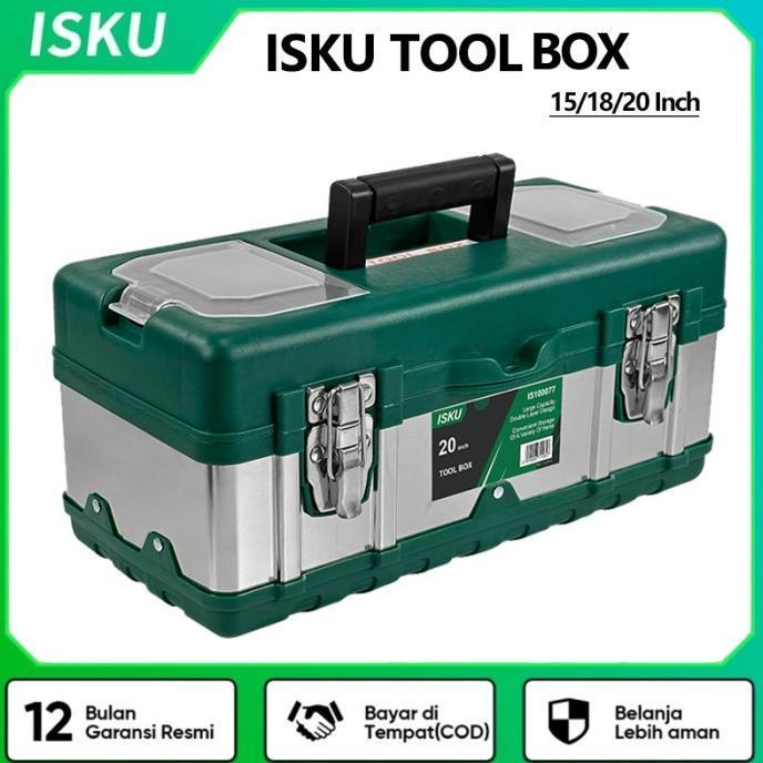 (Cooger) Tool Box Besar 20 Inch Kotak Perkakas Bahan Stainless Steel