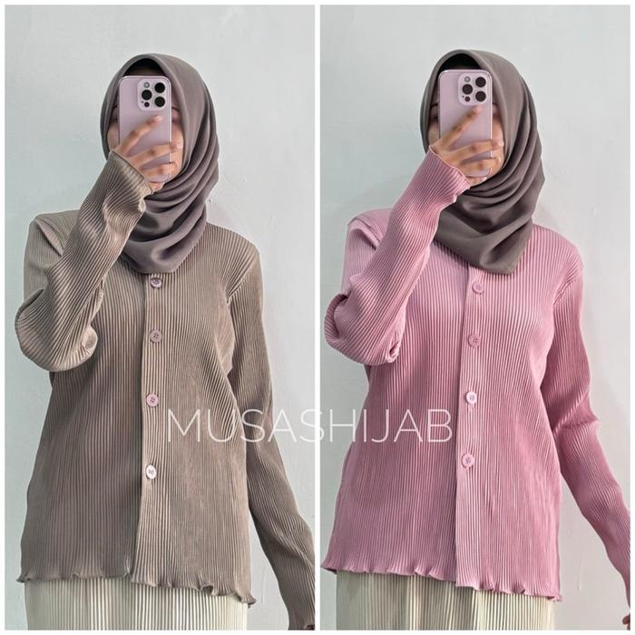 Cardigan Plisket Lidi / Atasan Plisket Lidi / Outer Plisket Lidi