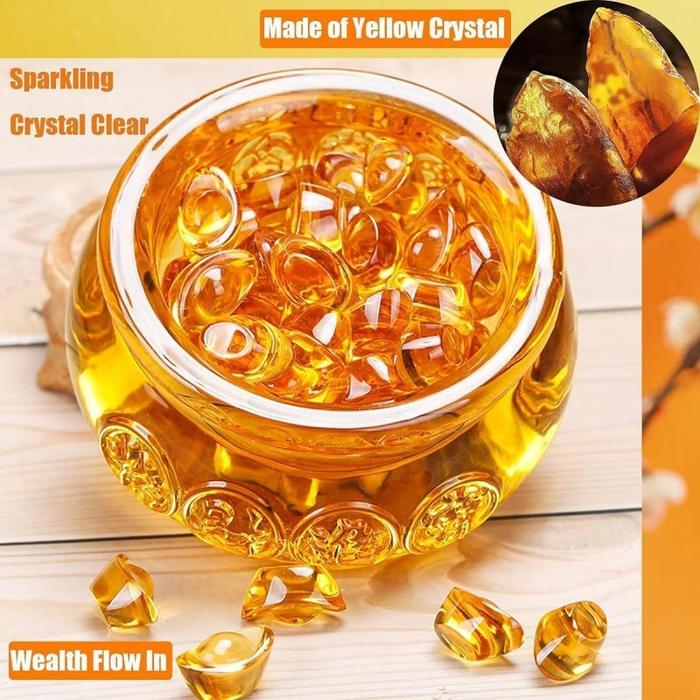 100pcs/Set Yuan Bao Emas Kristal Yan Bao 18mm Yen Bao Feng Shui Dekorasi Yuan Pao Untuk Dekorasi