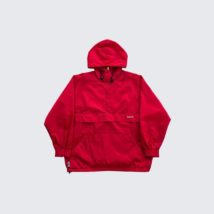 True Red Vintage 1990s Bitch Skateboards Halfzip Pullover Anorak Jacket - Unisex - L