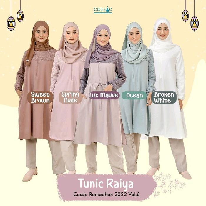 Cassie Raiya Tunik Lebaran Brukat Bahan Lace Brukat dan Shakila Busui Friendly Size S-XL