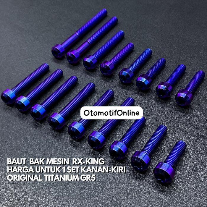 Baut Bak Mesin Kanan Kiri Rx-king Baut blok mesin Rxking Old new RX-s 17pcs Grade 5 pnp