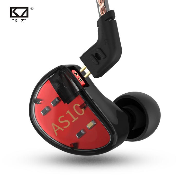 KZ AS10 In-Ear Earphone Hitam 5 BA Driver HIFI Bass