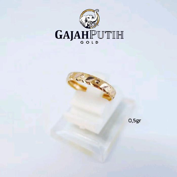Cincin 0,5 Gram Model Bangkok Batik Emas Asli KodeO1051020