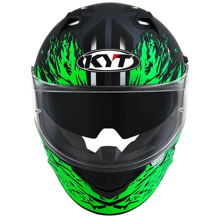 TERJAMIN HELM KYT NFR FLAMING - MATT ANTHRACITE/GREEN