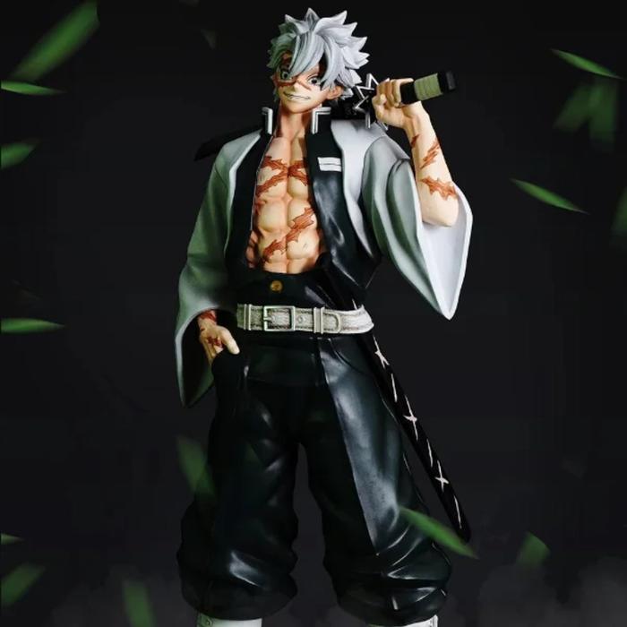 New 30CM Anime Demon Slayer Shinazugawa Sanemi Standing posture Action Figures PVC Model Toys Doll G