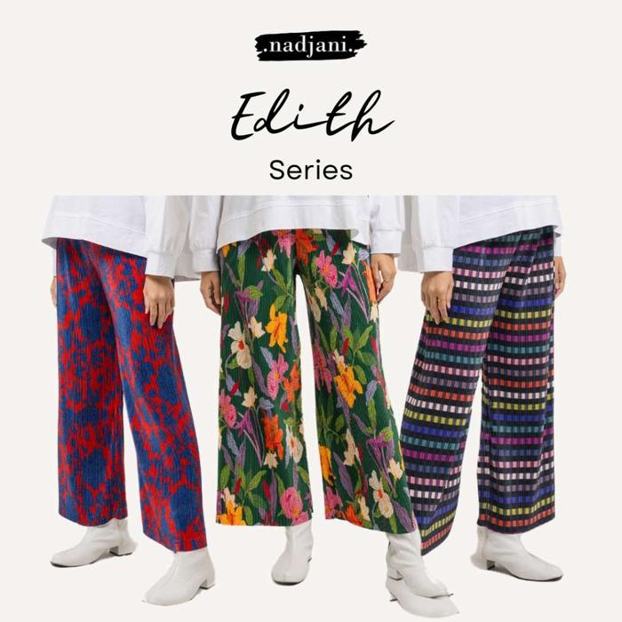 Ready- Nadjani Edith Celana Pants Series 2  printed pleats
