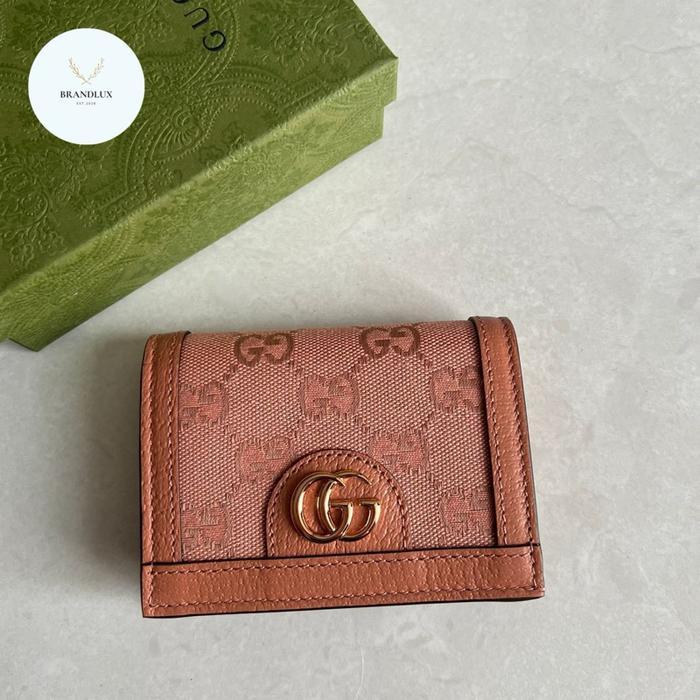 GUCCI GG OPHIDIA COMPACT WALLET PINK