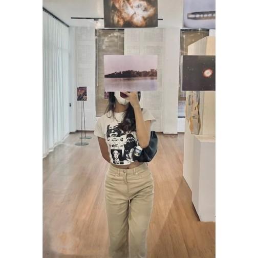 Berlyn Mart Iseven P Crop Top Wanita Jennie Katun Rib Terbaru !!!
