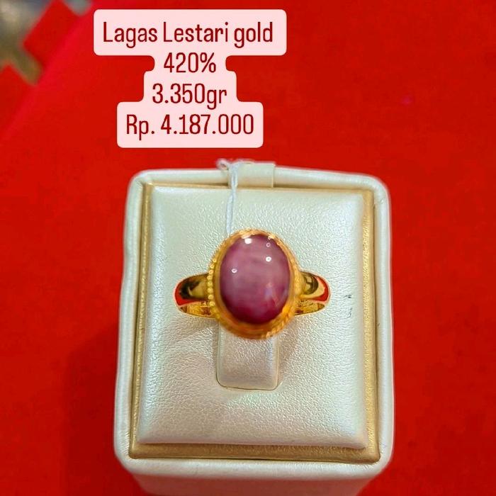 cincin emas asli permata batu mirah delima Ruby Berlian