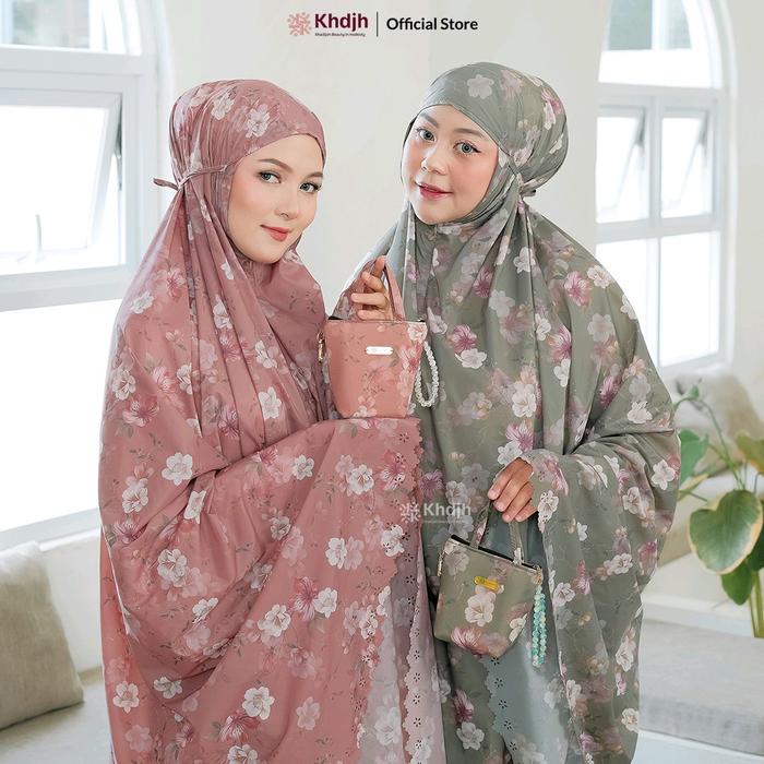 khadijah label - muken travel mini pouch 2 in 1 mukena premiun rubina parasut Motif