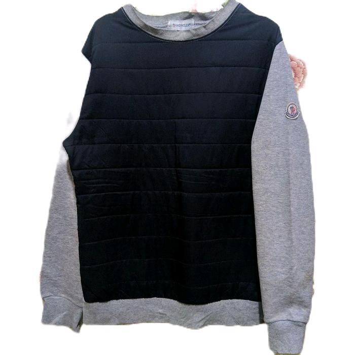 crewneck moncler second crewneck bulang casual original Hitam Pria