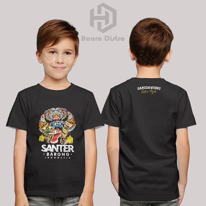 Baju Anak Model OblonG SANTER BARONG Hitam Bahan Katun Premium Lembut