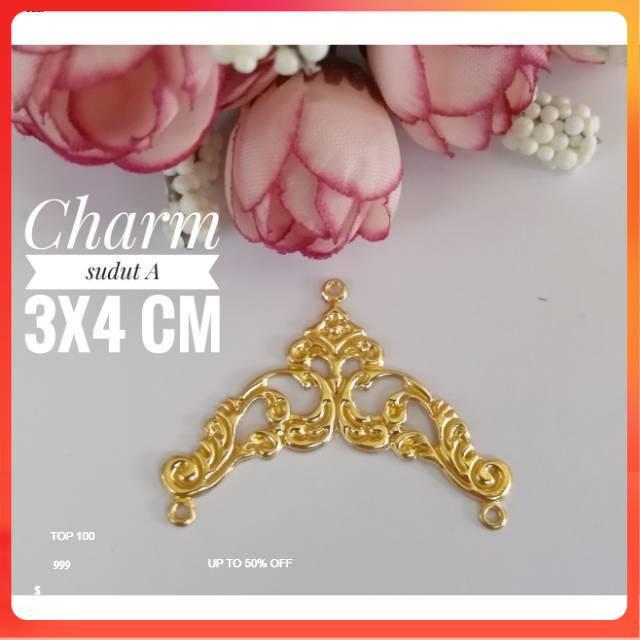 CHARM SUDUT MODEL A MAHKOTA HIASAN SESERAHAN ACCESORIES BOX HANTARAN - HIASAN SIKU - BAHAN CRAFT sem