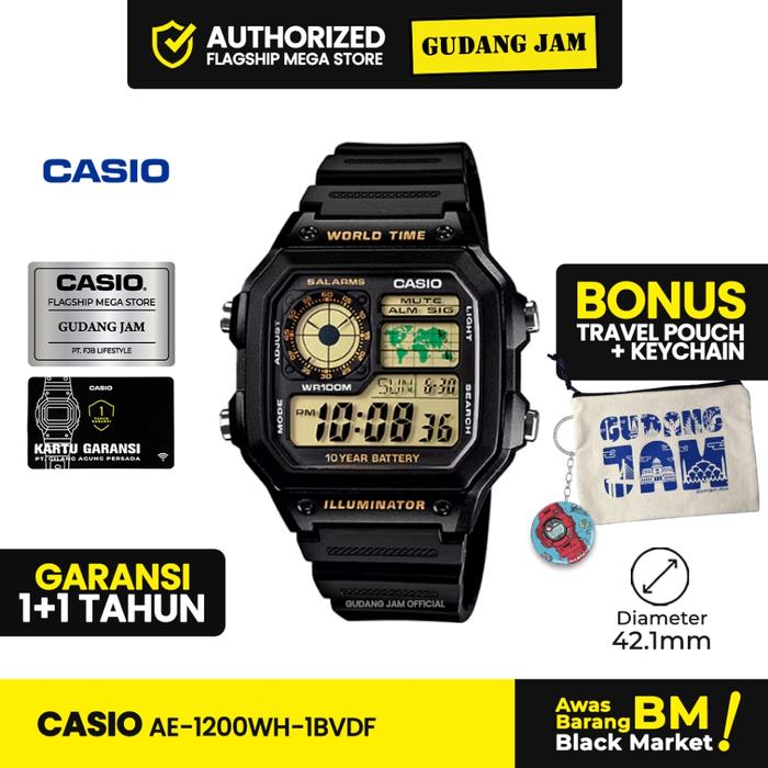 Casio Officials Store AE-1200WH-1BVDF AE-1200WH AE-1200 AE1200WH AE 1200WH