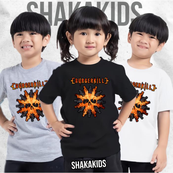 Shakakids Kaos Anak Burgerkill BK Band Musik lengan pendek pria wanita original Fashion Baju distro